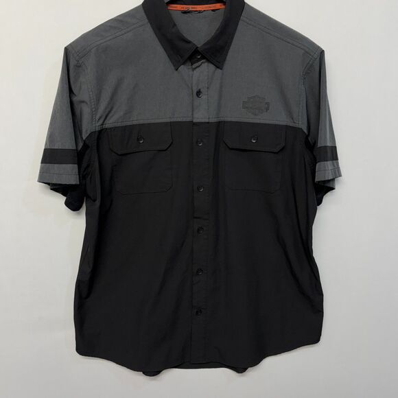 Harley Davidson Men HD Performance Button Shirt Top Size XL X-Large C053 -15 - Picture 10 of 14